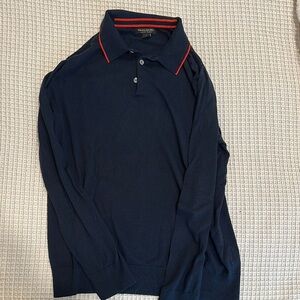 Banana Republic Navy Blue Polo Shirt with Red Accents